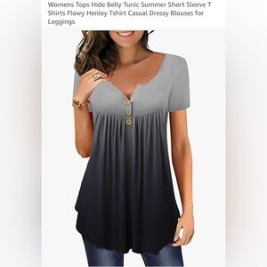 Gray and Black Women's Tunic Top